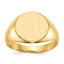 Larger Face Round Closed Back Signet Ring in 10K Yellow Gold, Size 6 - Sophia Jewelers