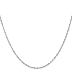 14K White Gold 24 inch Carded 1.35mm Cable Rope with Spring Ring Clasp Chain