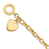 10k Heart Charm Bracelet