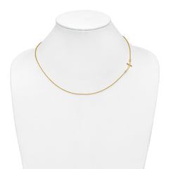 10k Small Sideways Curved Cross Necklace