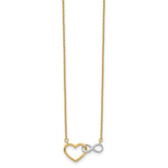 10kY & White Rhodium Heart with Infinity Symbol Necklace