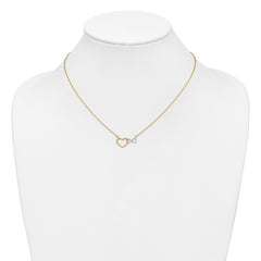 10kY & White Rhodium Heart with Infinity Symbol Necklace