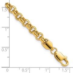10k 8.5in 5mm Polished Fancy Rolo Link Bracelet