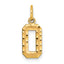 10ky Casted Small Diamond-cut Number 0 Charm