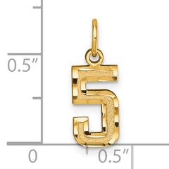 10ky Casted Small Diamond-cut Number 5 Charm