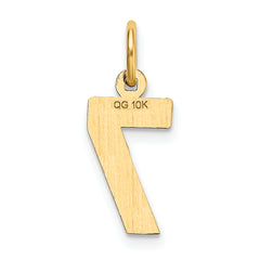 10ky Casted Small Diamond-cut Number 7 Charm