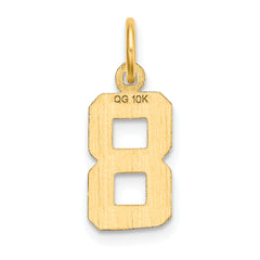 10ky Casted Small Diamond-cut Number 8 Charm