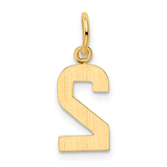 10k Small Polished Number 2 Charm