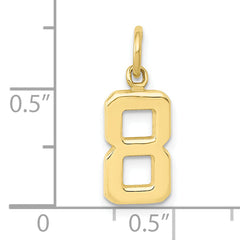 10k Small Polished Number 8 Charm