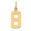 10k Small Polished Number 8 Charm