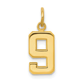 10k Small Polished Number 9 Charm