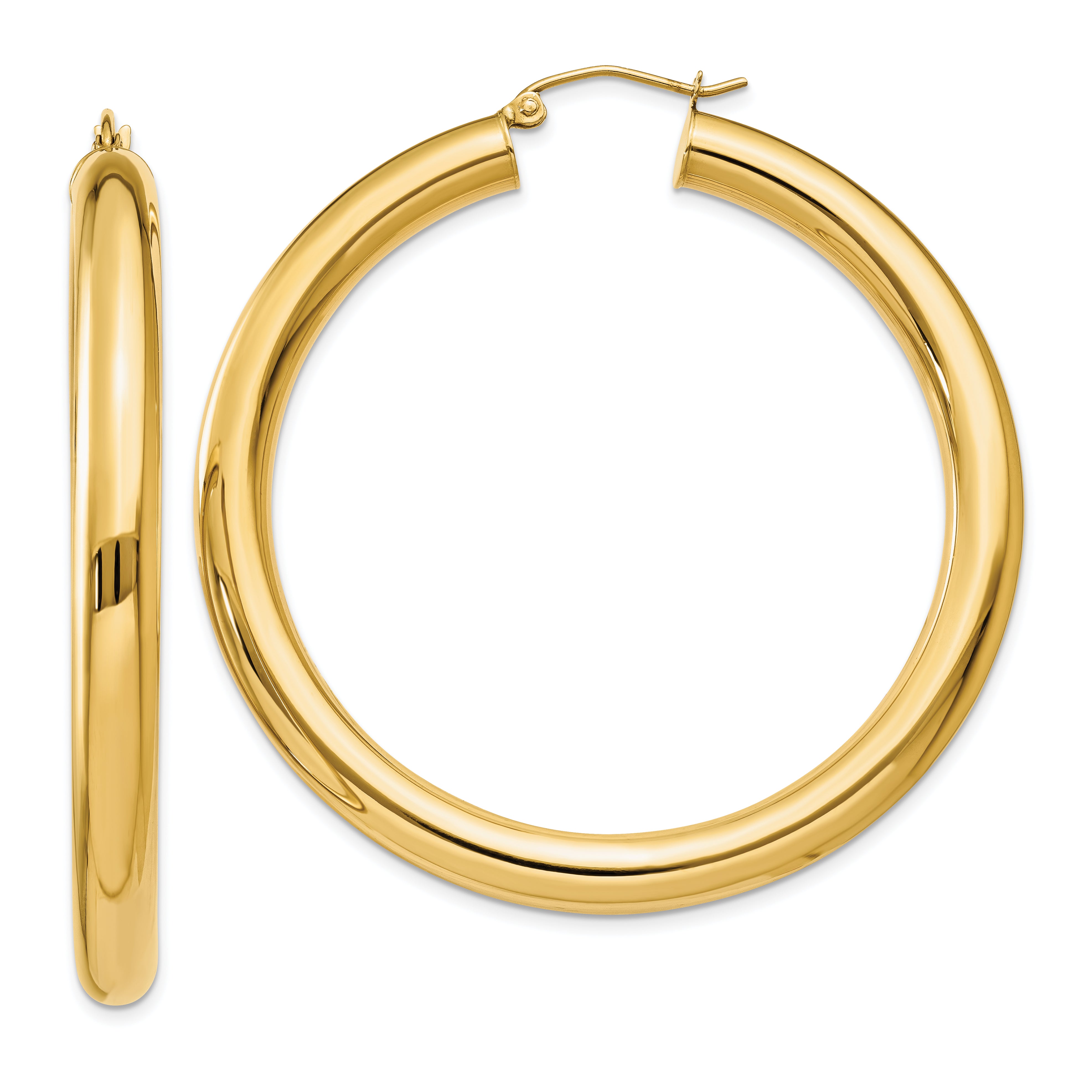 10k Yellow Polished 5mm Lightweight Hoop Earrings