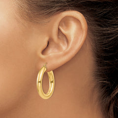 10k Yellow Polished 5mm Lightweight Hoop Earrings