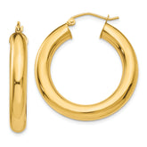 10k Yellow Polished 5mm Lightweight Hoop Earrings