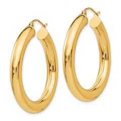 10k Polished 5mm Tube Hoop Earrings
