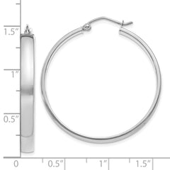 10k White Gold Polished Hoop Earring
