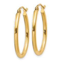 10k Oval Polished Hoop Earring
