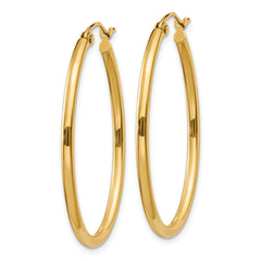 10k Oval Polished Hoop Earring