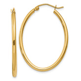10k Oval Polished Hoop Earring