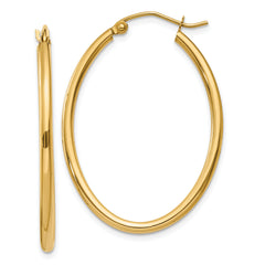 10k Oval Polished Hoop Earring