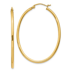 10k Oval Polished Hoop Earring