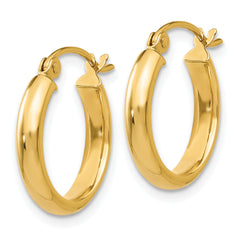 10k Round Tube Hoop Earrings