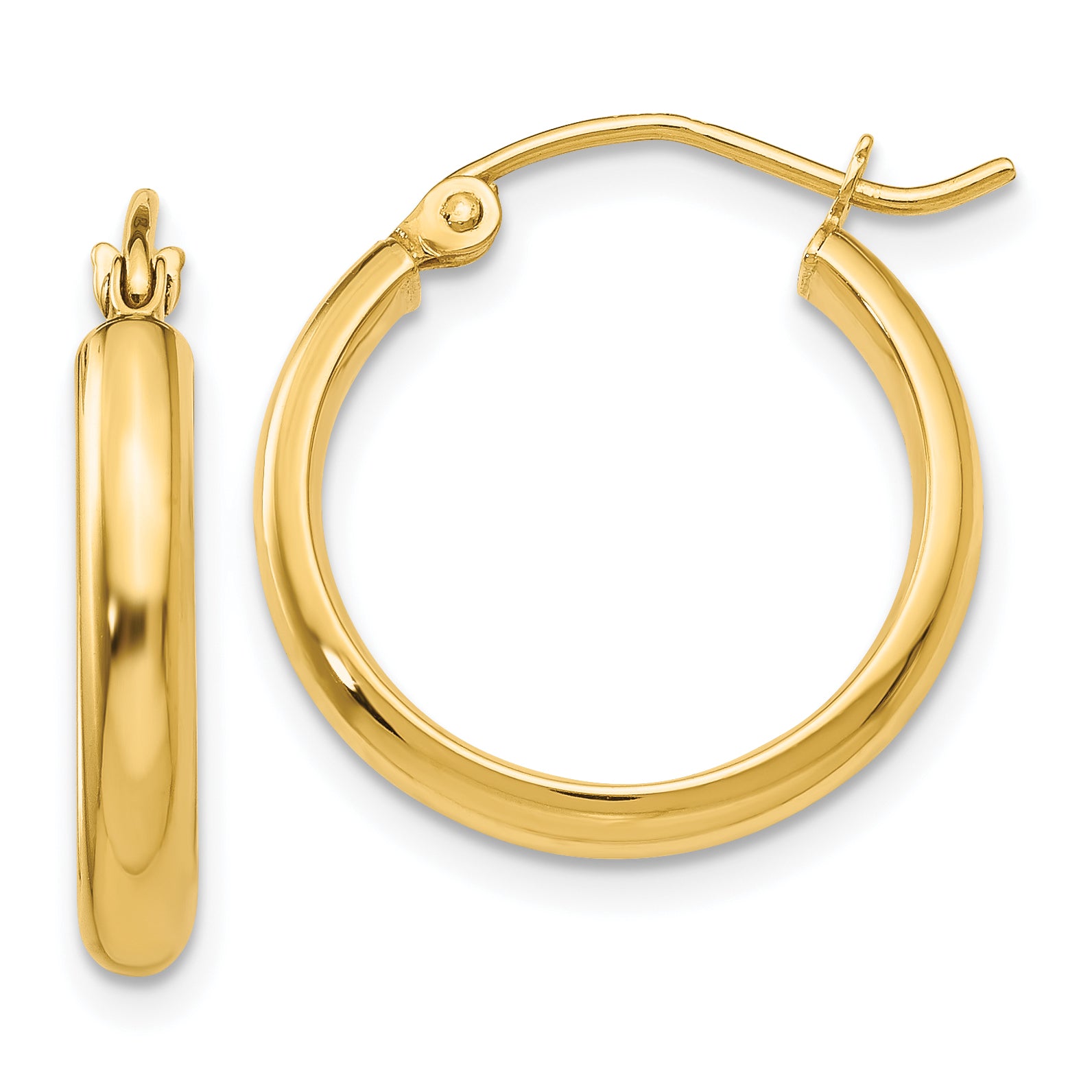 10k Round Tube Hoop Earrings