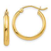 10k Round Tube Hoop Earrings