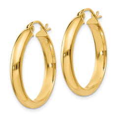 10k Round Tube Hoop Earrings
