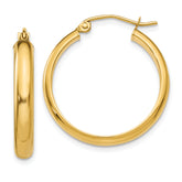 10k Round Tube Hoop Earrings