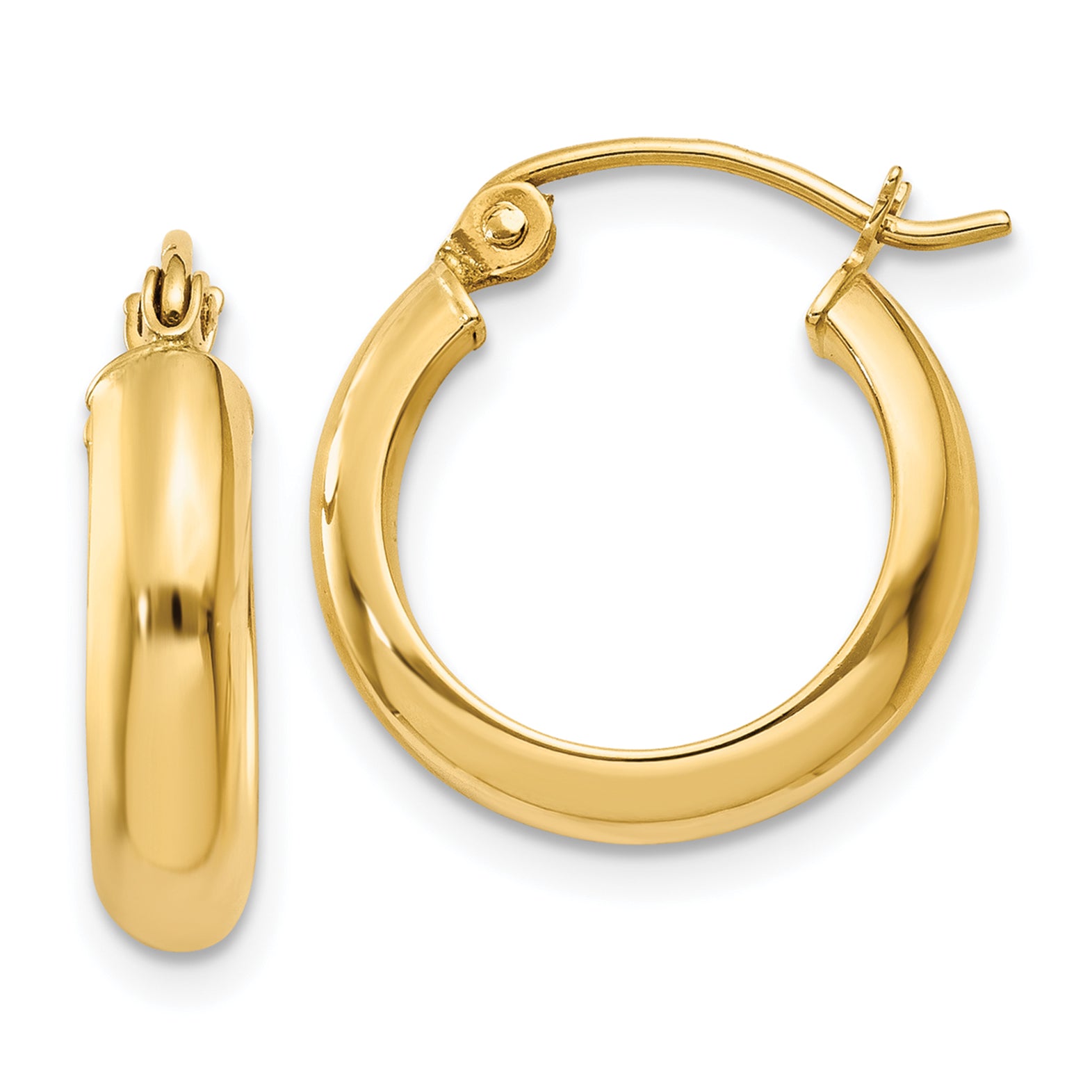 10k Round Tube Hoop Earrings