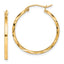 10K 1.5x25mm Diamond Cut Hoop Earrings