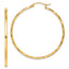 10K 1.5x40mm Diamond Cut Hoop Earrings