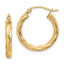 10k Polished 3mm Twisted Hoop Earrings