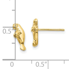 10k Mini Manatee Post Earrings
