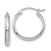 10k White Gold Polished Hoop Earring