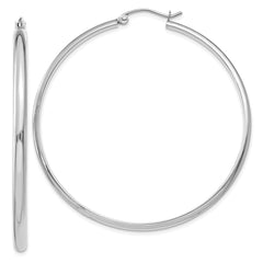 10k White Gold Polished Hoop Earring