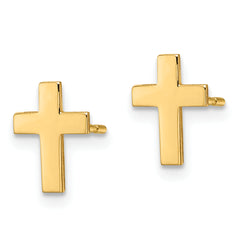10k Polished Cross Earrings