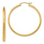 10k Diamond-cut 2.8x37mm Hollow Hoop Earrings