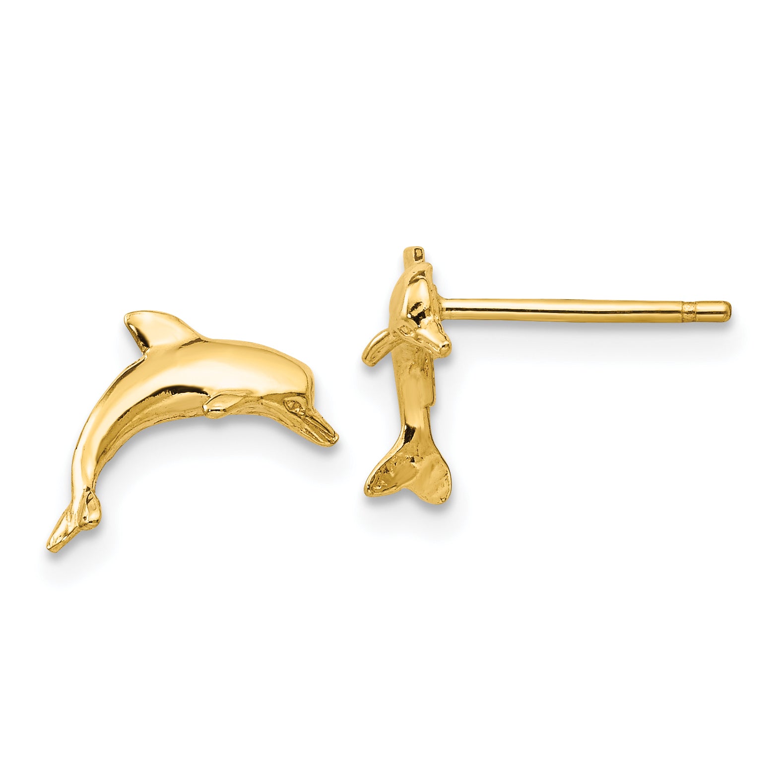 10k Dolphin Post Earrings