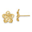 Plumeria Flower Stud Earrings in 10K Yellow Gold, 11.5mm Textured - Sophia Jewelers