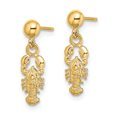 10K Lobster Post Dangle Earrings