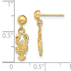 10K Lobster Post Dangle Earrings