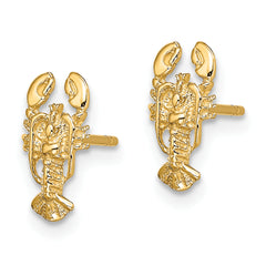 10K 2-D Lobster Post Earrings