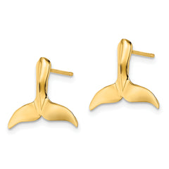 10K 2-D Whale Tail Post Earrings