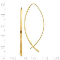 10k 1.75mm Square Tube Wire Threader Earrings