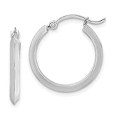 10k White Gold Polished Hoop Earrings