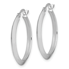 10k White Gold Polished Hoop Earrings