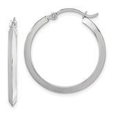 10k White Gold Polished Hoop Earrings