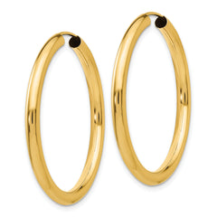10k Polished Endless Tube Hoop Earrings